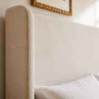 Upholstered Wingback Platform Bed