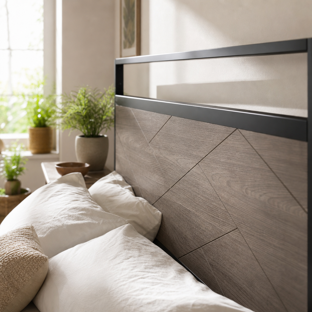 Wood & Metal Platform Bed