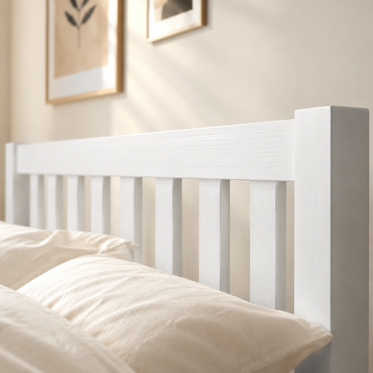 Wood Platform Bed with Guardrails on Both Sides