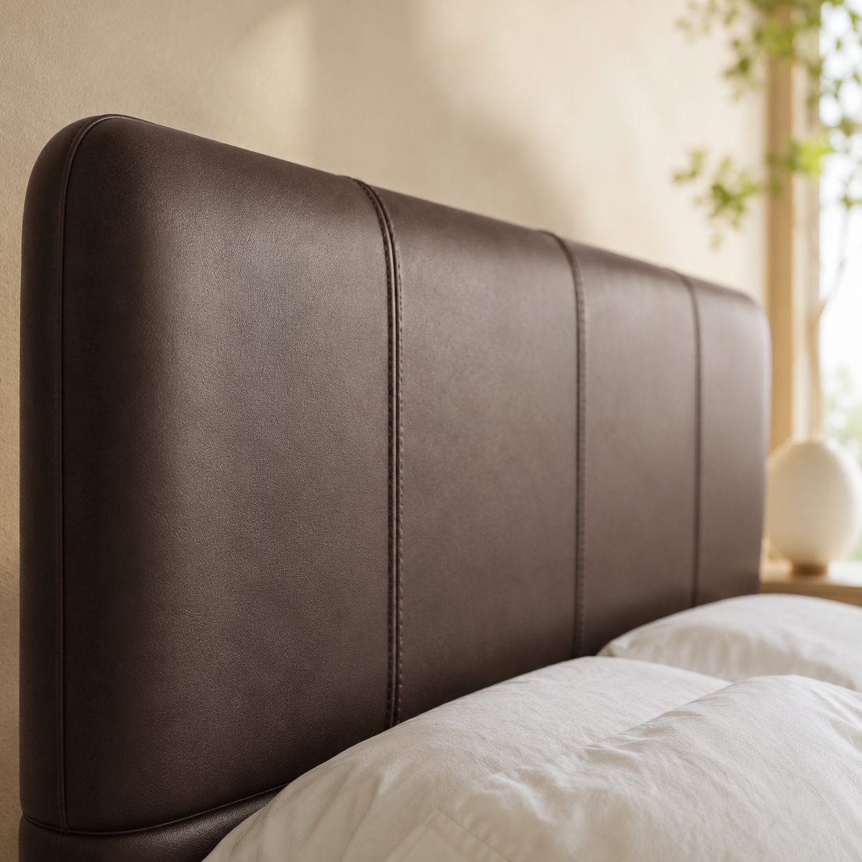 Floating PU Leather Platform Bed