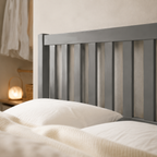 Wood Platform Bed with Guardrails on Both Sides