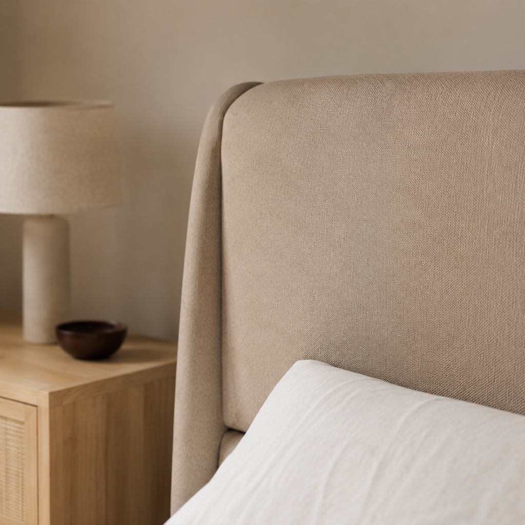 Linen Upholstered Platform Bed