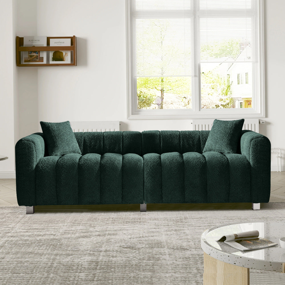 83.46" Modern Bubble Modular 3-Seat Velvet Sofa