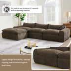 116" Fully Compressed 4-Seat Chenille Sectional