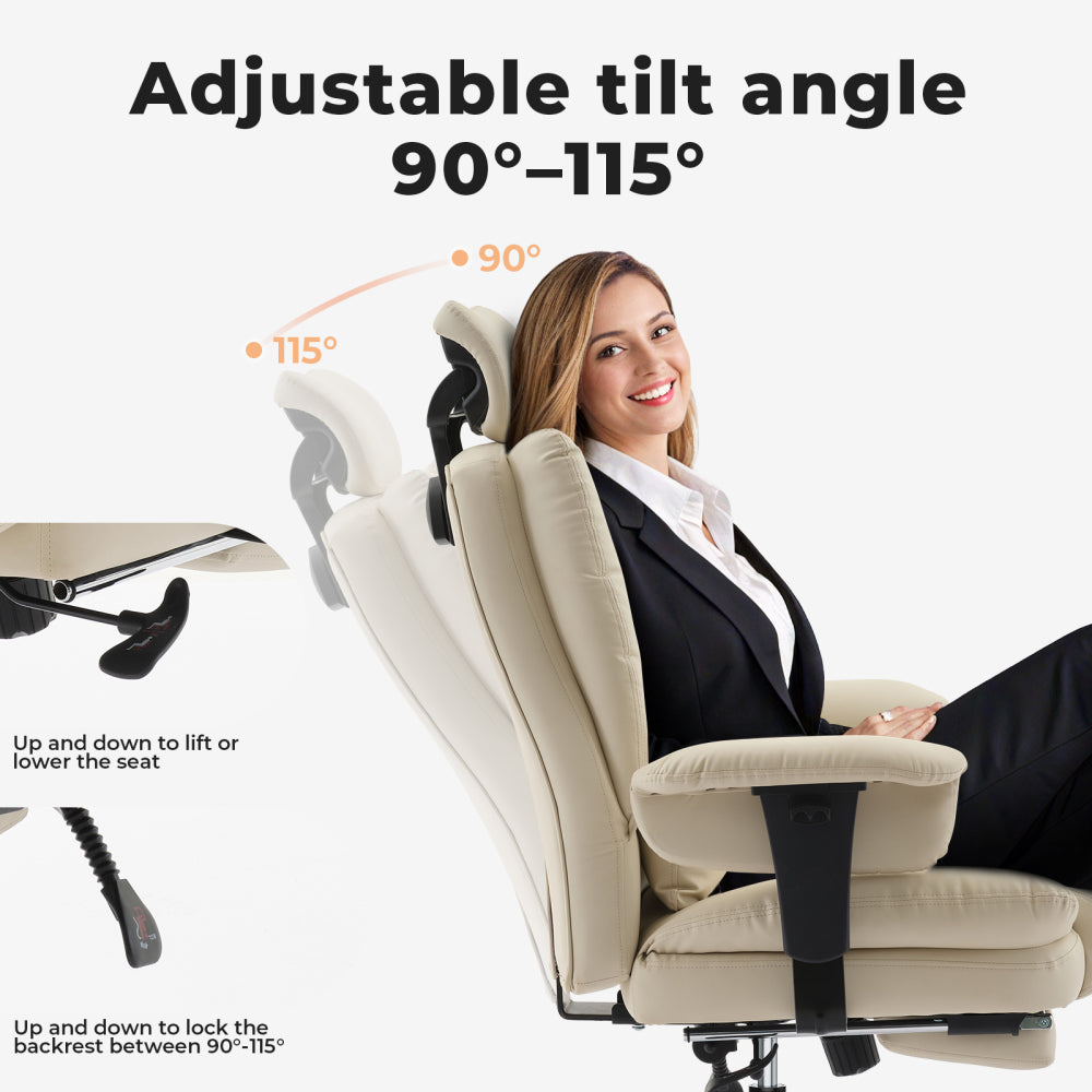 Ergonomic High-Back PU Leather Office Chair