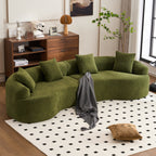 110" Curved Boneless Sectional Sofa 4-Seat