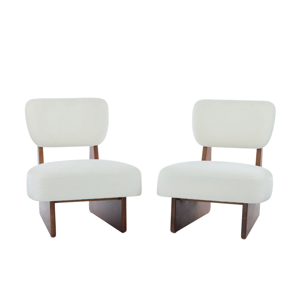 Modern Beige Lounge Chair with Polyester
