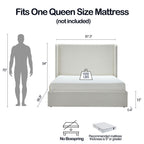 Upholstered Wingback Platform Bed