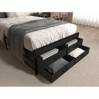 Metal Platform Bed with 4 Storage Drawers