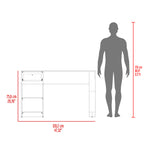 47" Modern Writing Desk with 1 Drawer + 4 Side