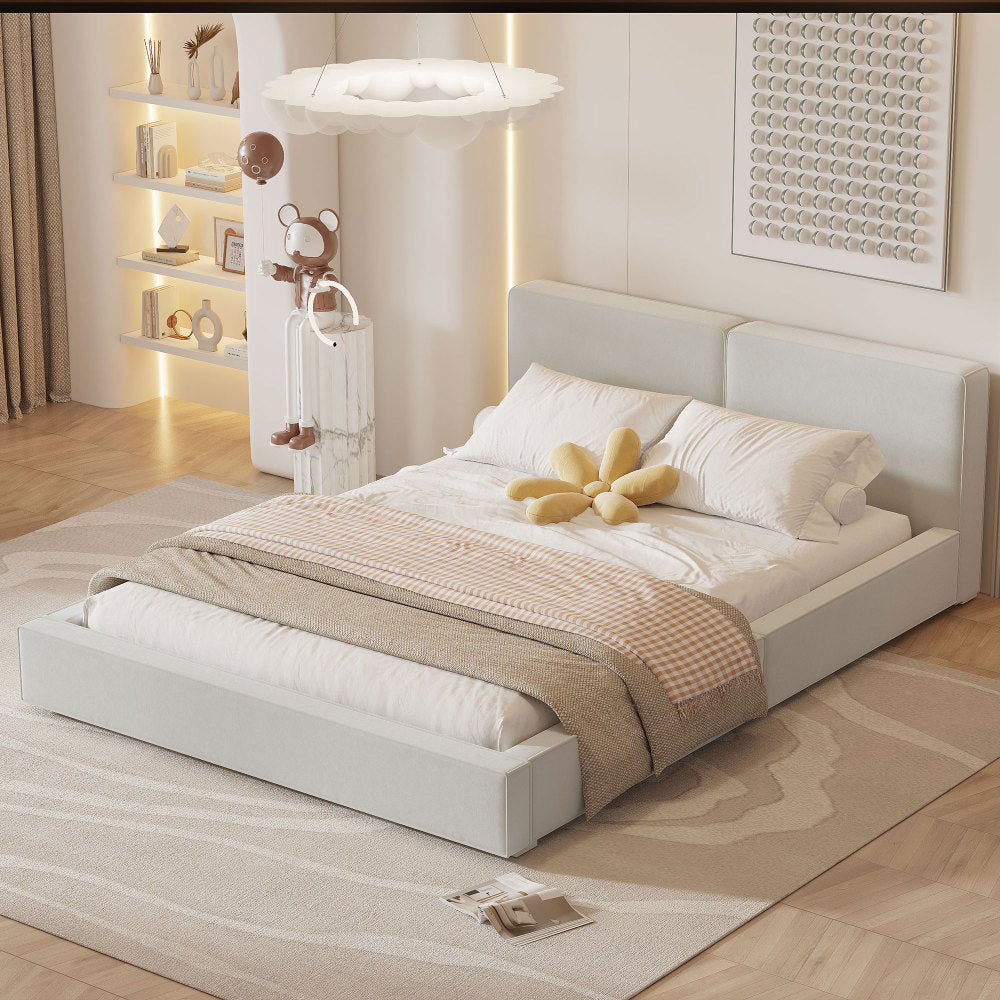 Velvet Upholstered Platform Bed