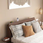 Wood Platform Bed with Bookshelf Storage Headboard