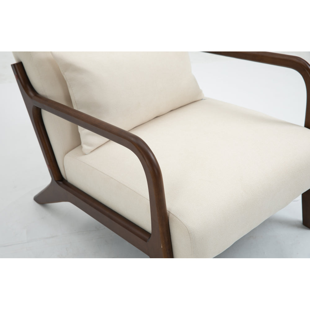 Mid Century Modern Accent Chair with Wood Frame
