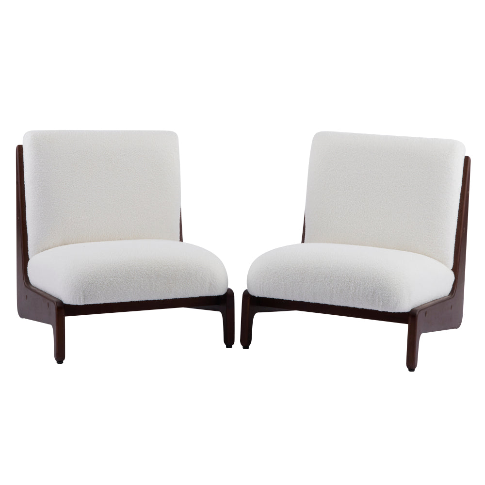 Scott Living Moda Accent Chair White with Walnut