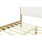 White Boucle Upholstered Platform Bed