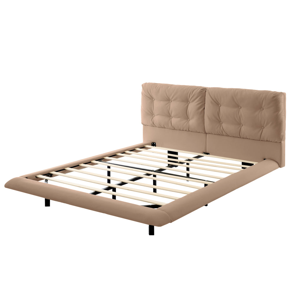 PU Leather Floating Platform Bed