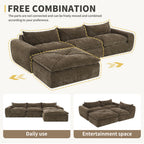 116" Fully Compressed 4-Seat Chenille Sectional