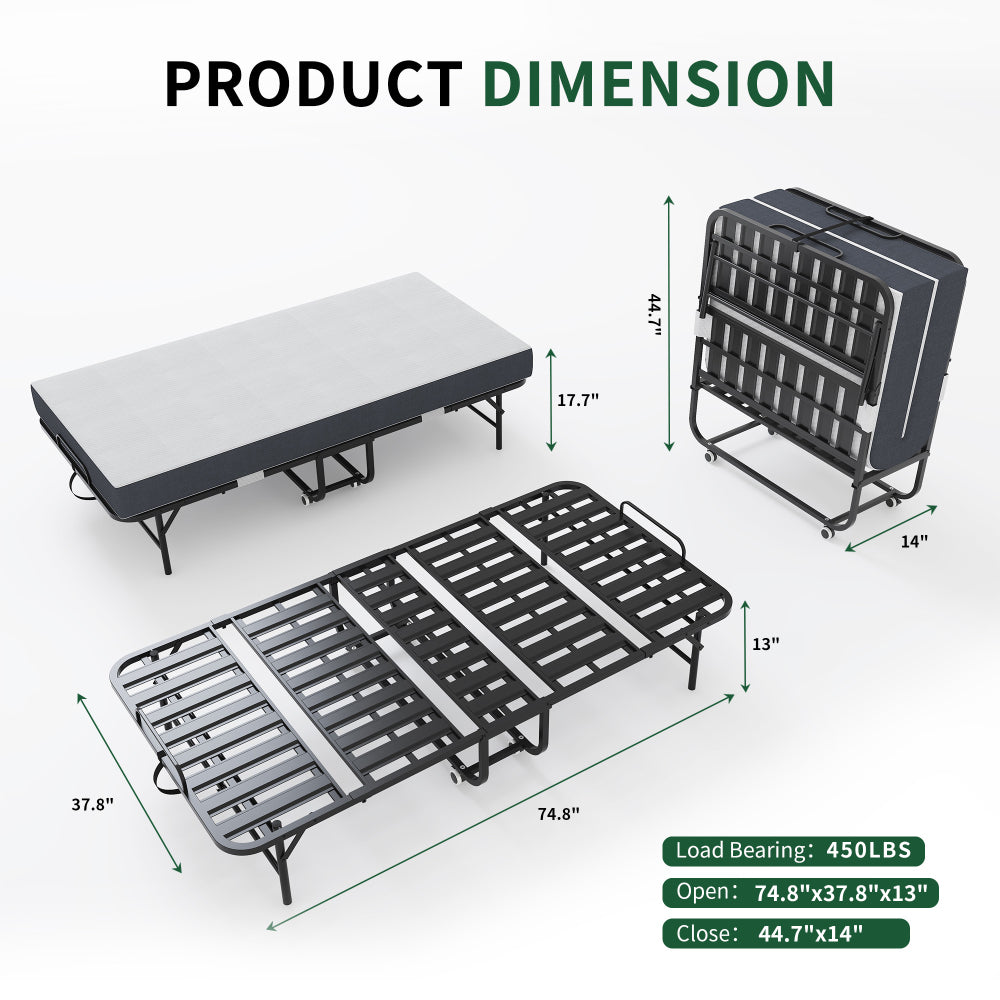 Extra Long Folding Bed for Tall People