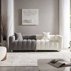 83.46" Modern Bubble Modular 3-Seat Velvet Sofa