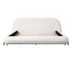 Boucle Upholstered Platform Bed
