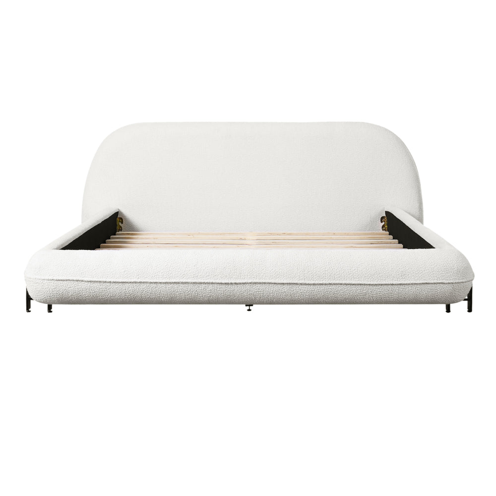 Boucle Upholstered Platform Bed