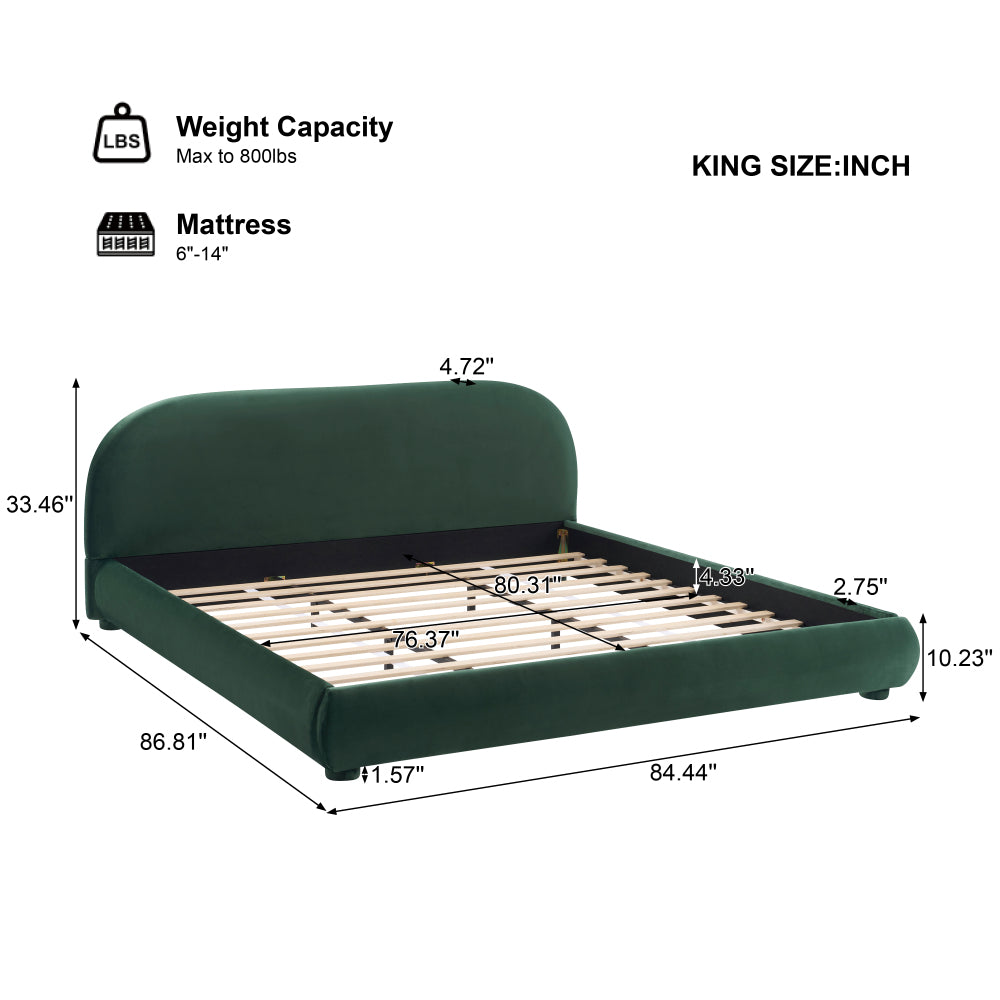 Boucle Upholstered Platform Bed