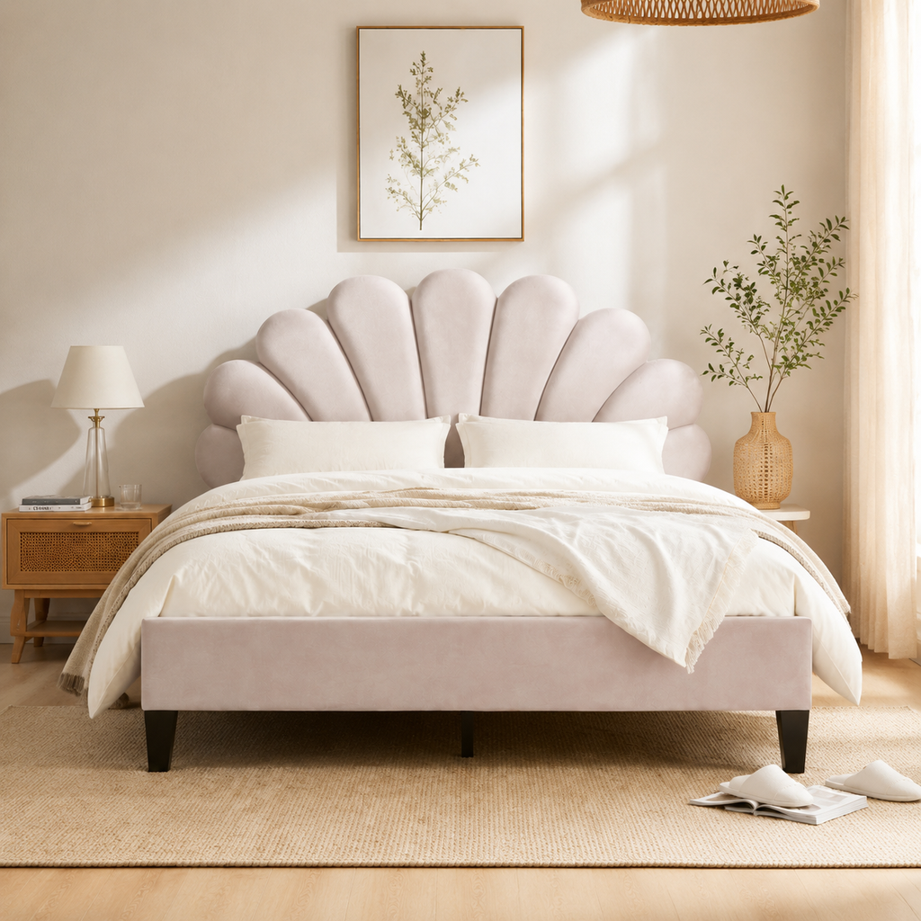 Velvet Platform Bed