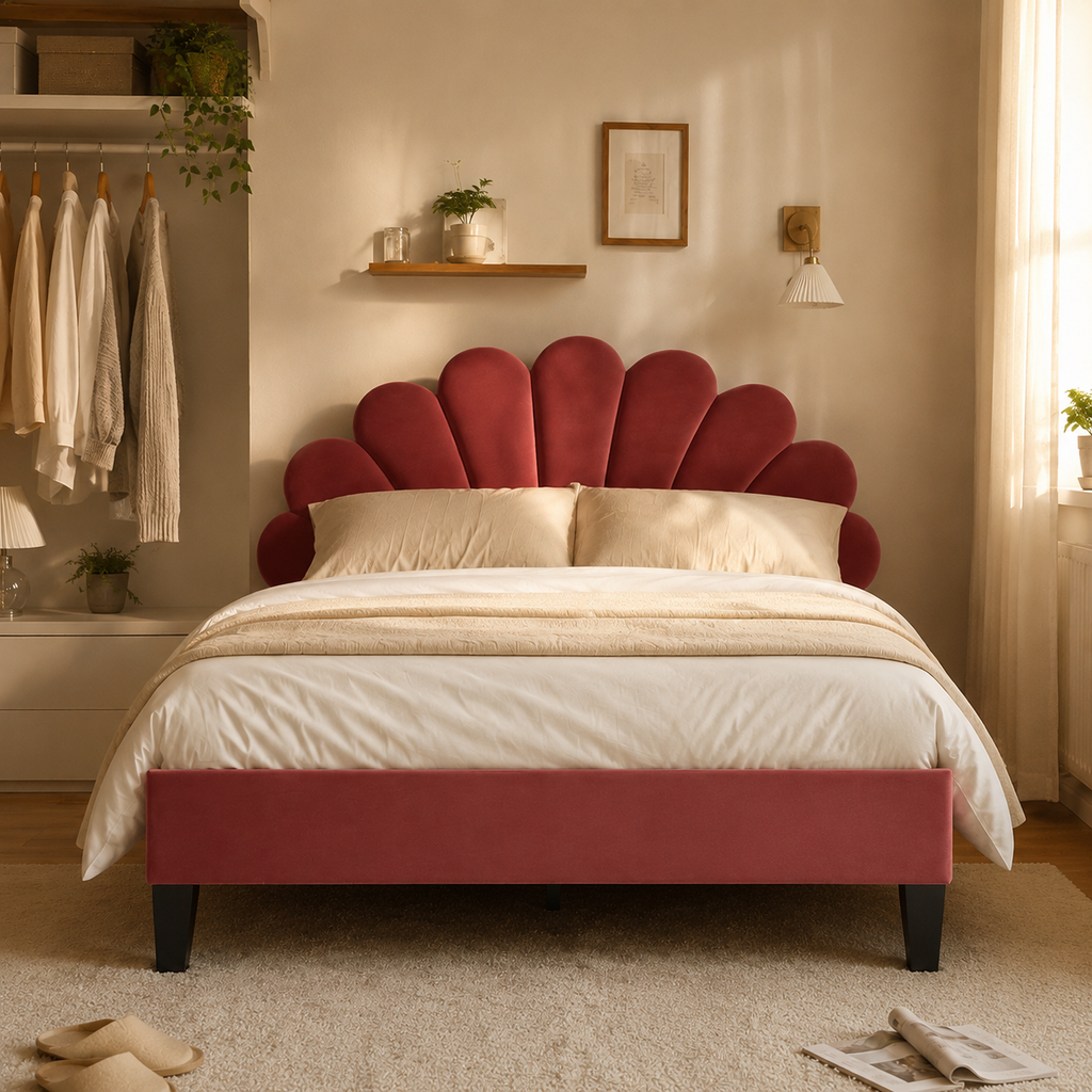 Velvet Platform Bed