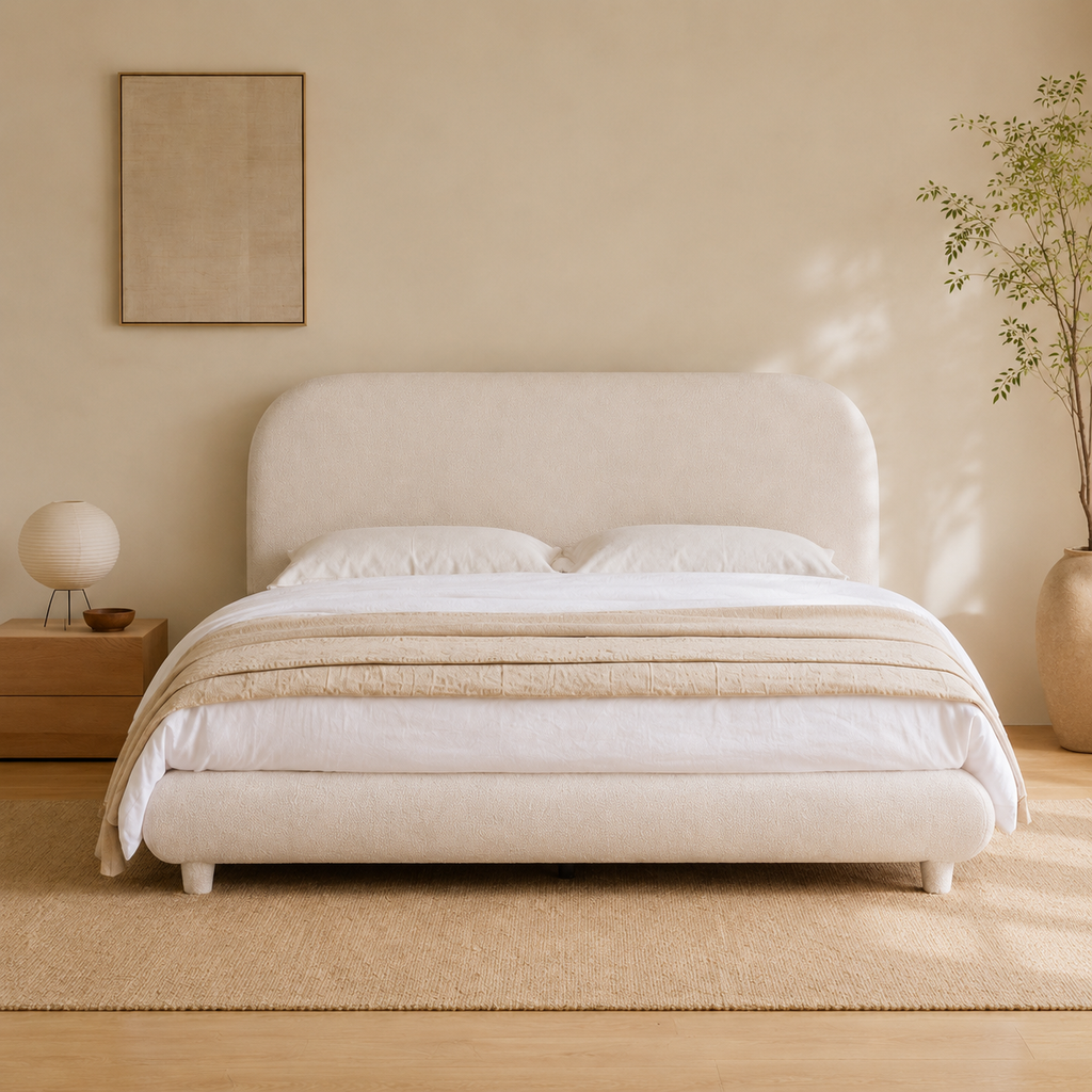 Teddy Fleece Upholstered Platform Bed
