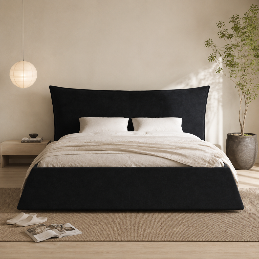 Velvet Upholstered Platform Bed