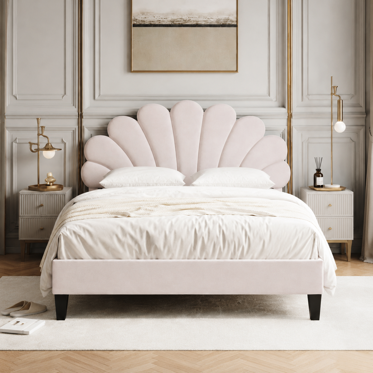 Velvet Platform Bed
