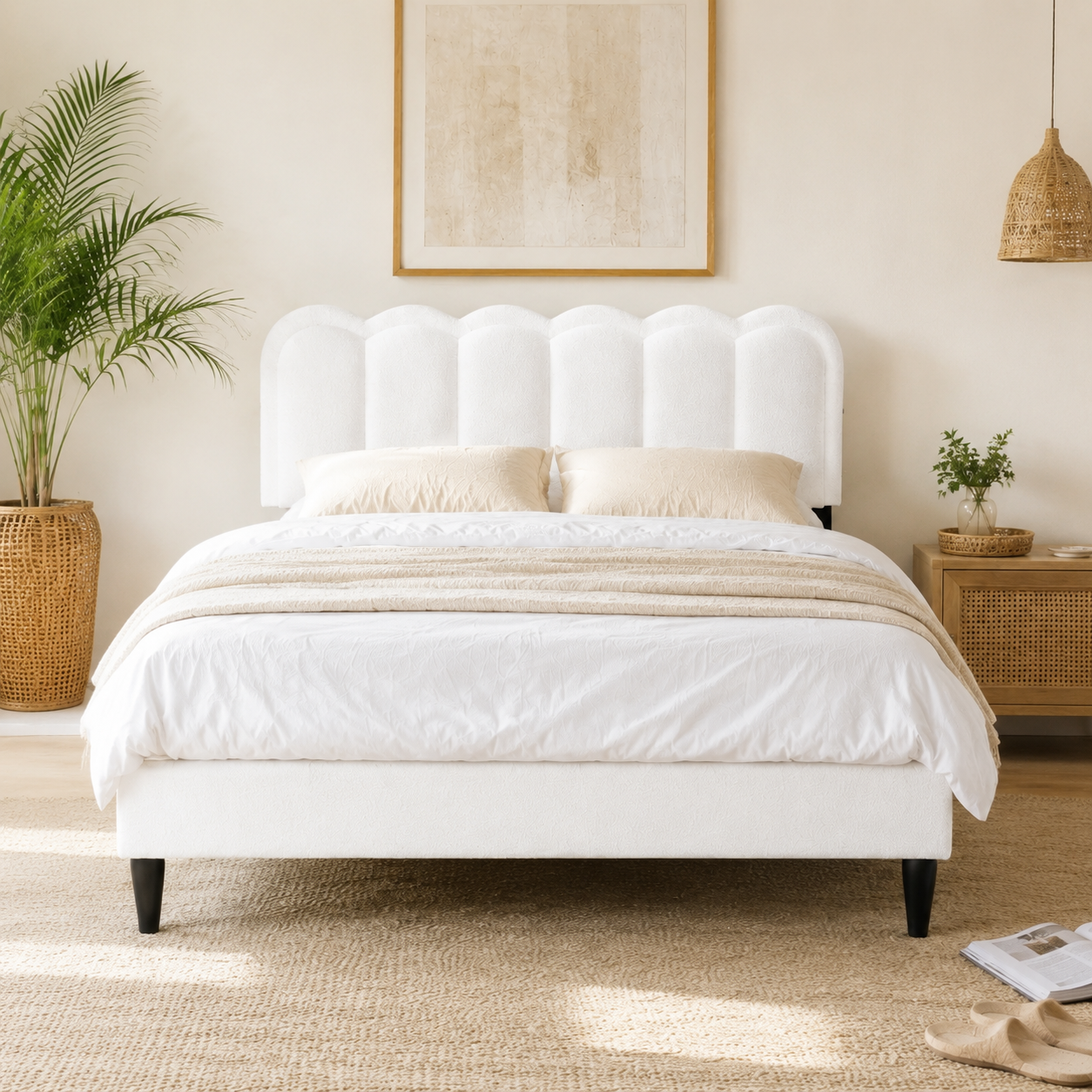 Boucle Platform Bed