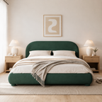 Boucle Upholstered Platform Bed