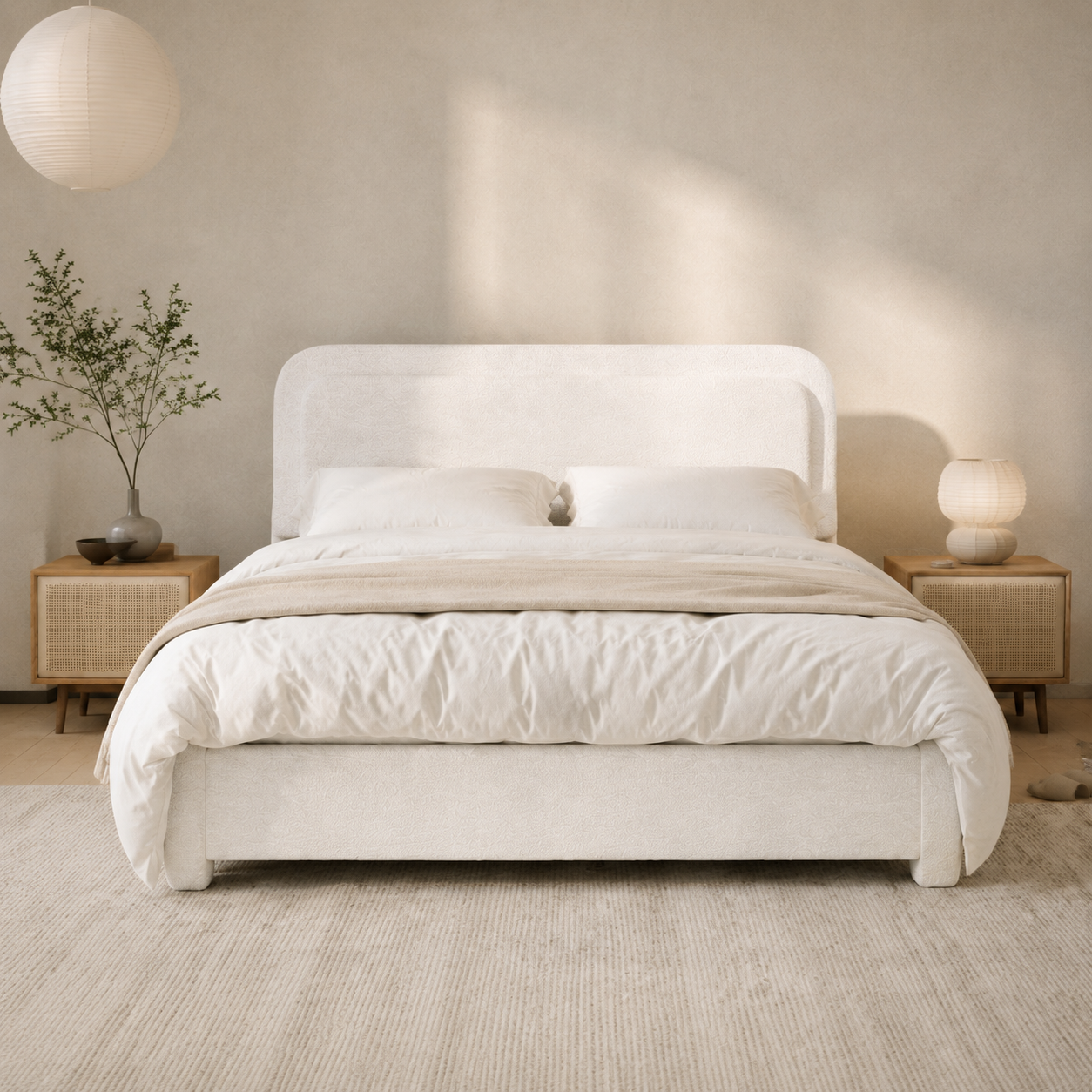 Boucle Platform Bed