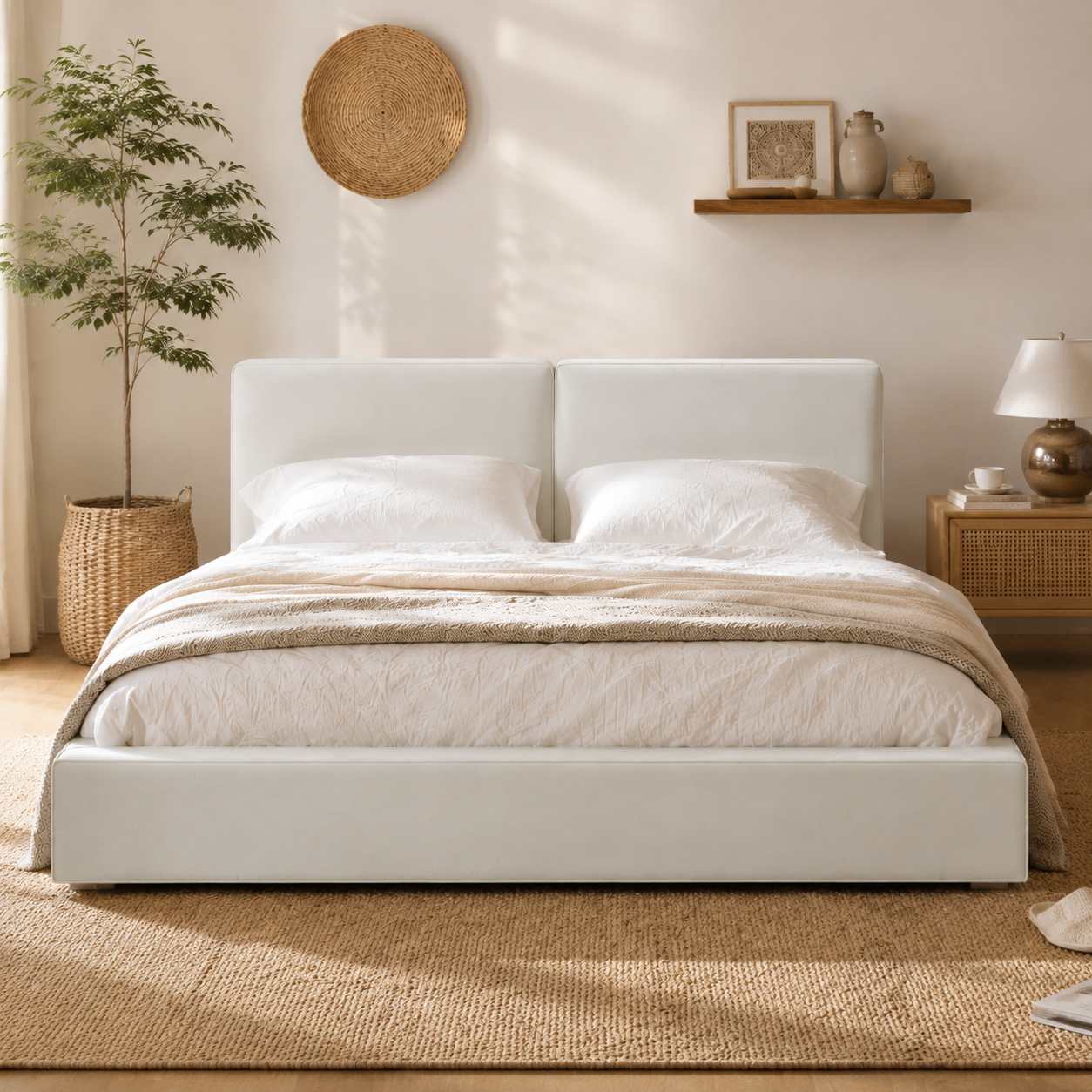 Velvet Upholstered Platform Bed