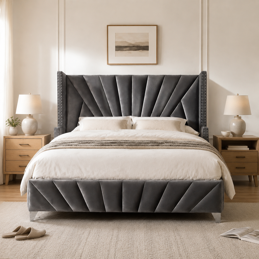 Wingback Platform Bed