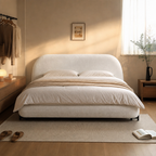 Boucle Upholstered Platform Bed