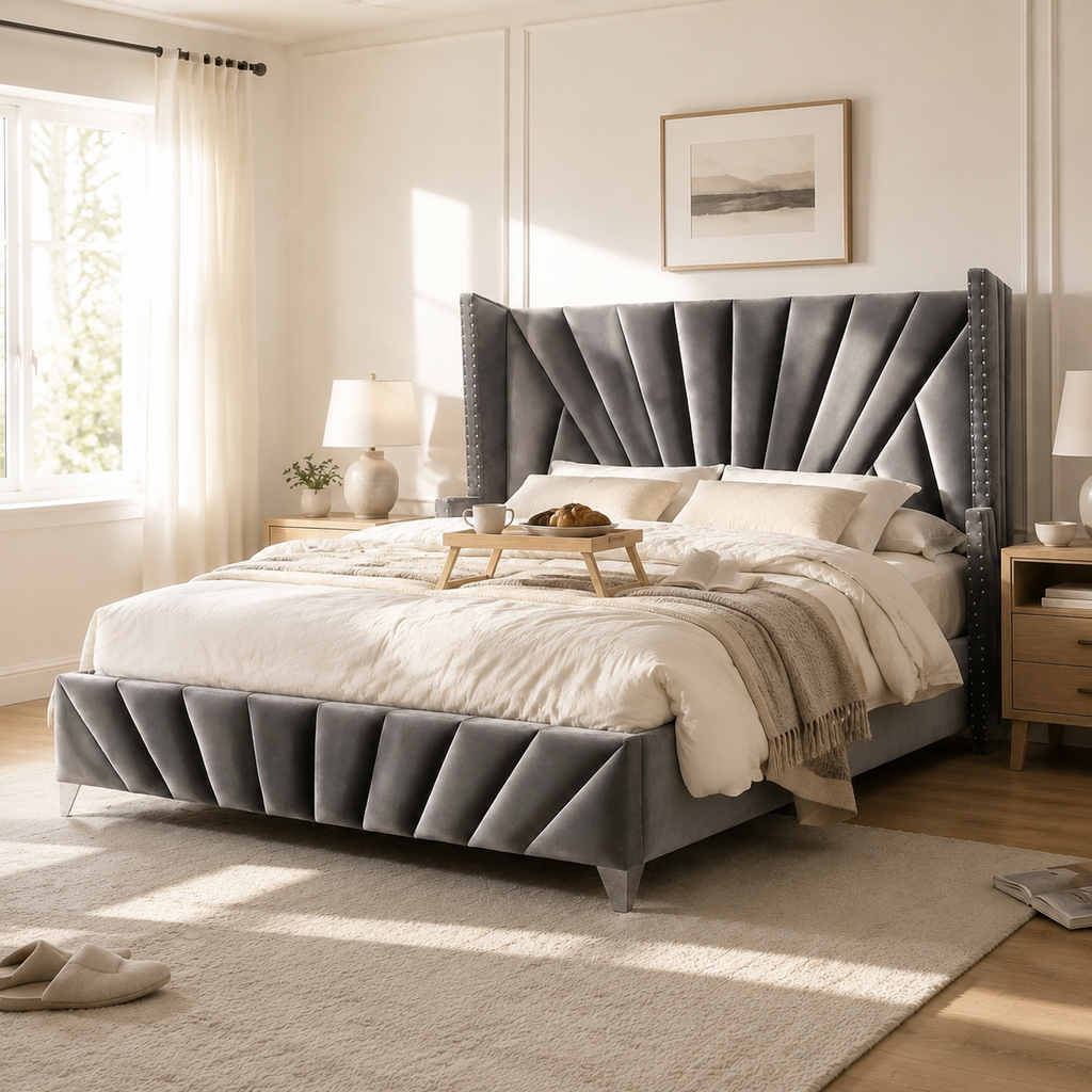 Wingback Platform Bed