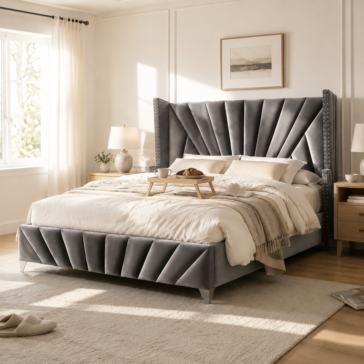 Wingback Platform Bed