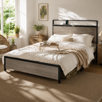 Wood & Metal Platform Bed