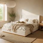 Luxury Wingback Platform Bed