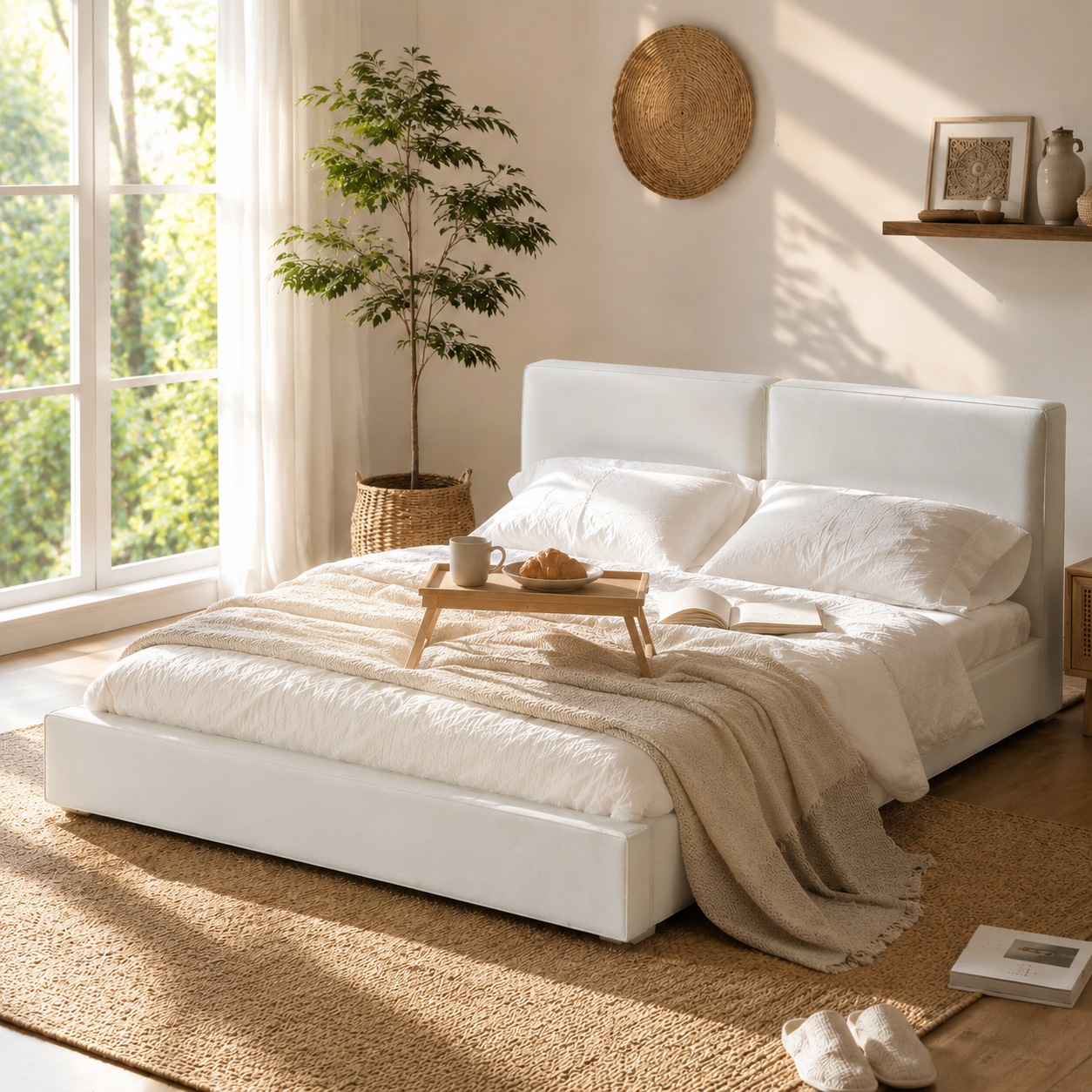 Velvet Upholstered Platform Bed