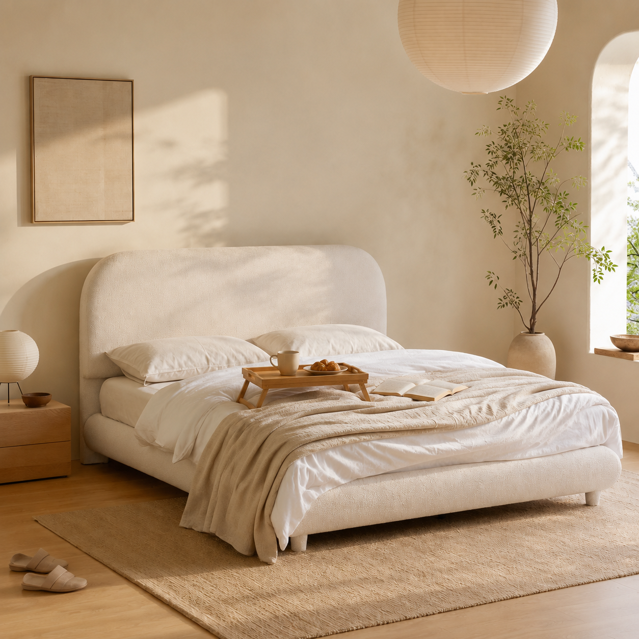 Teddy Fleece Upholstered Platform Bed