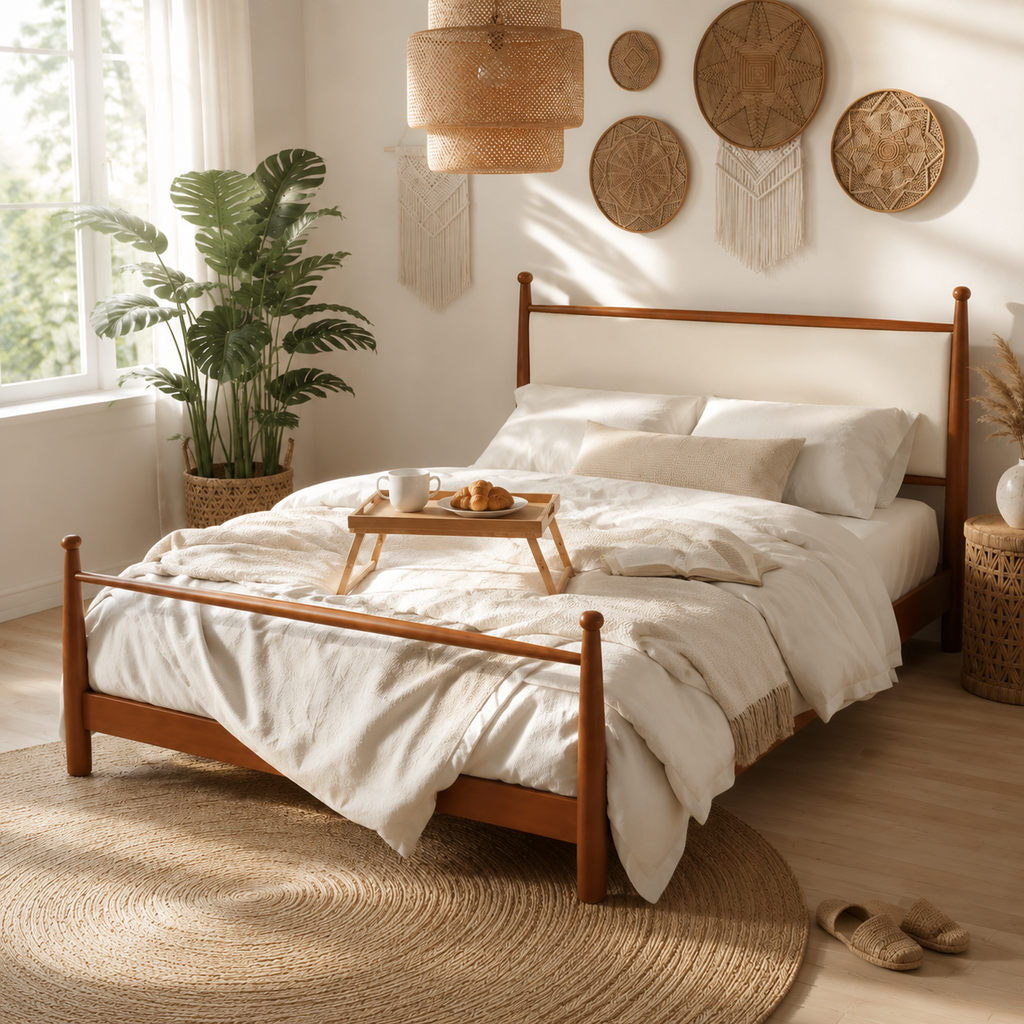 Solid Poplar & Plywood Platform Bed