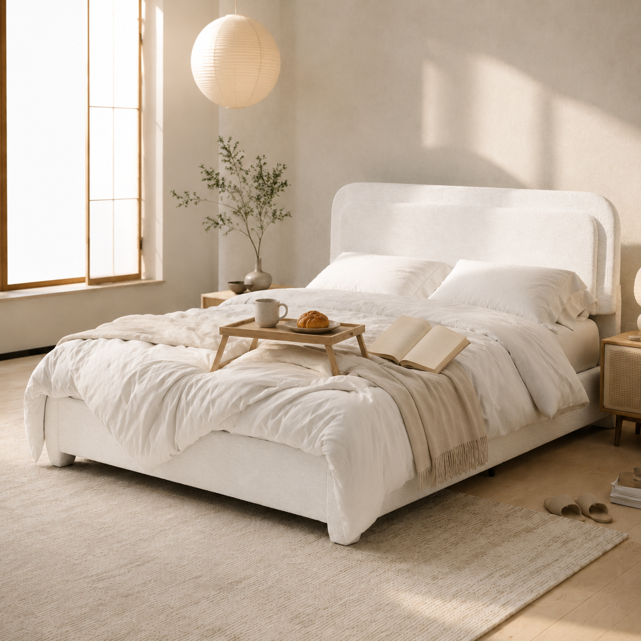 Boucle Platform Bed