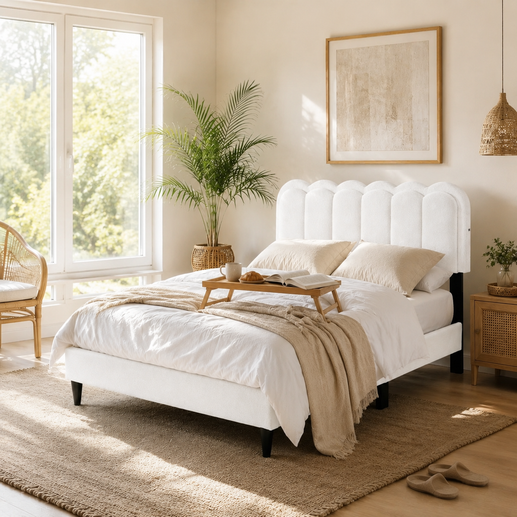 Boucle Platform Bed