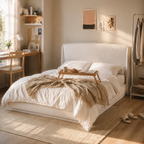 Linen Upholstered Platform Bed