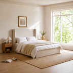 Upholstered Wingback Platform Bed