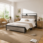 Wood & Metal Platform Bed