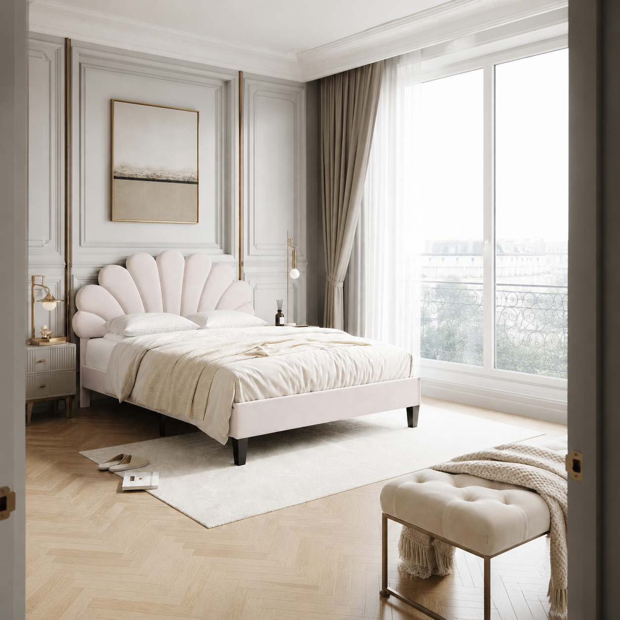 Velvet Platform Bed